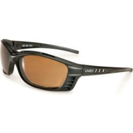 HONEYWELL NORTH Uvex® Livewire Safety Glasses, Matte Black Frame, Espresso Lens S2601HS